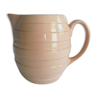Longwy ceramic pitcher Height 12 cm pink beige color