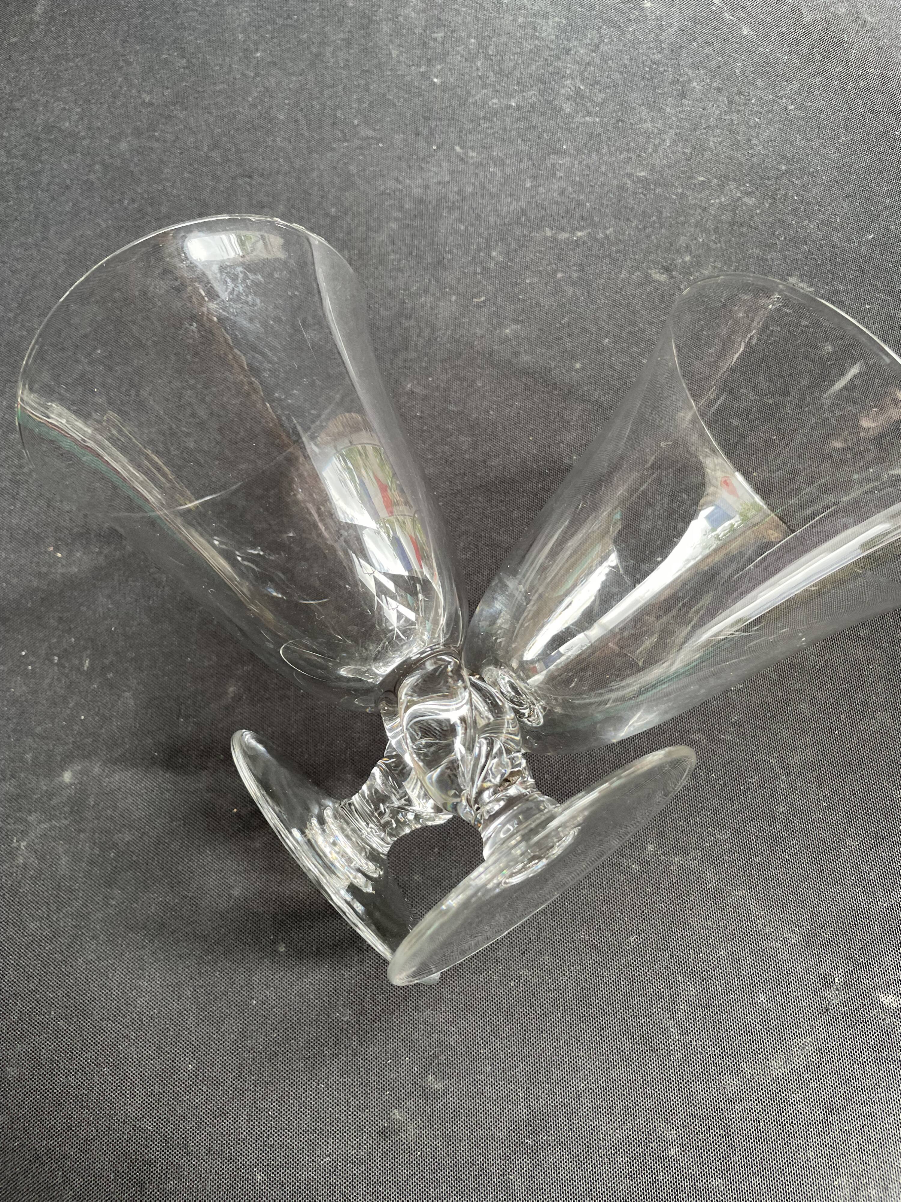 4 large conical glasses