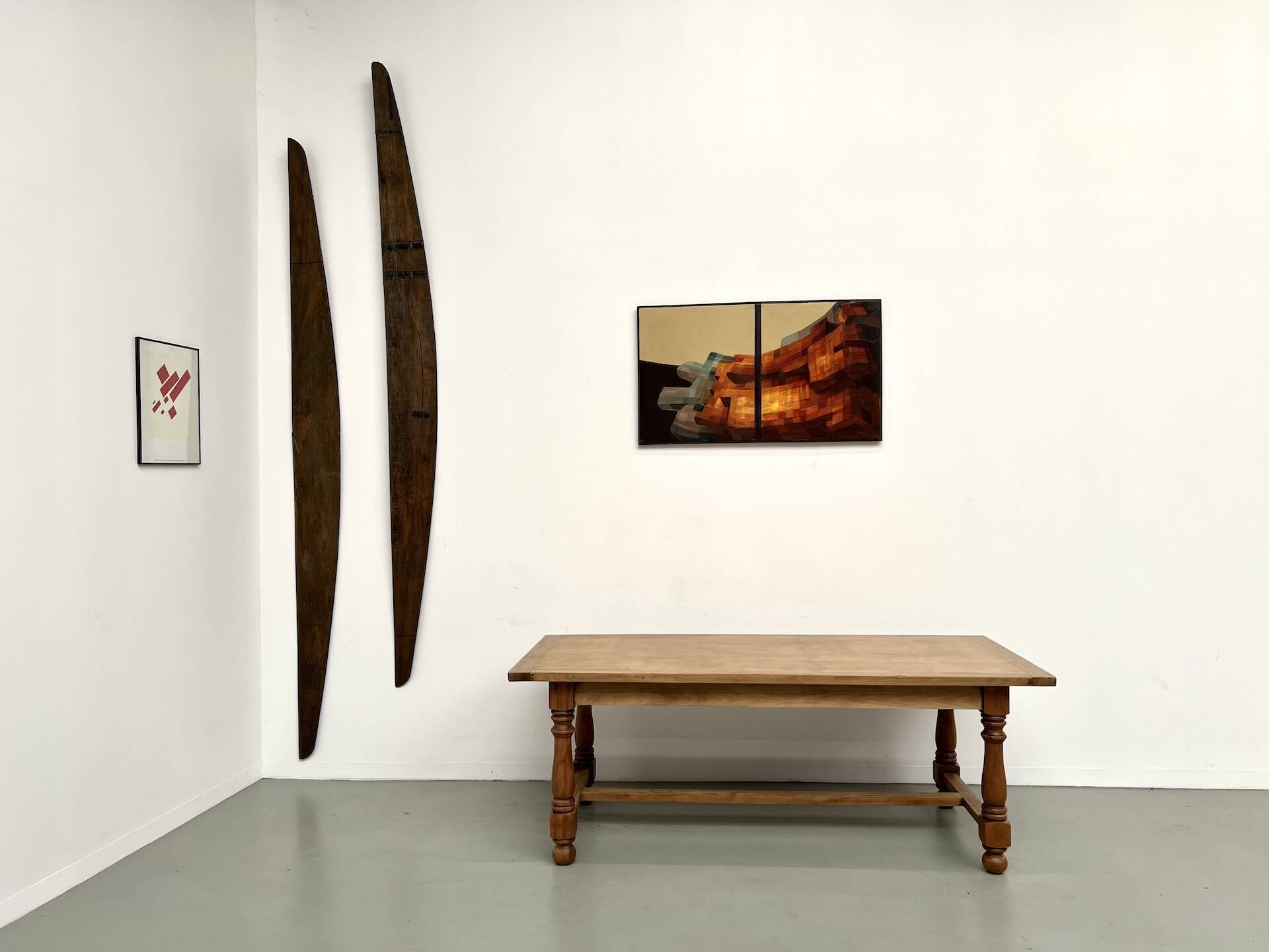 Oak and cherry table – 1970s