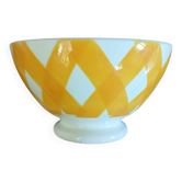 Old Sarreguemines bowl, Scottish pattern.