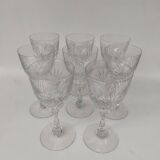 8 grands verres en cristal de saint Louis, modèle Moselle. Années 30.