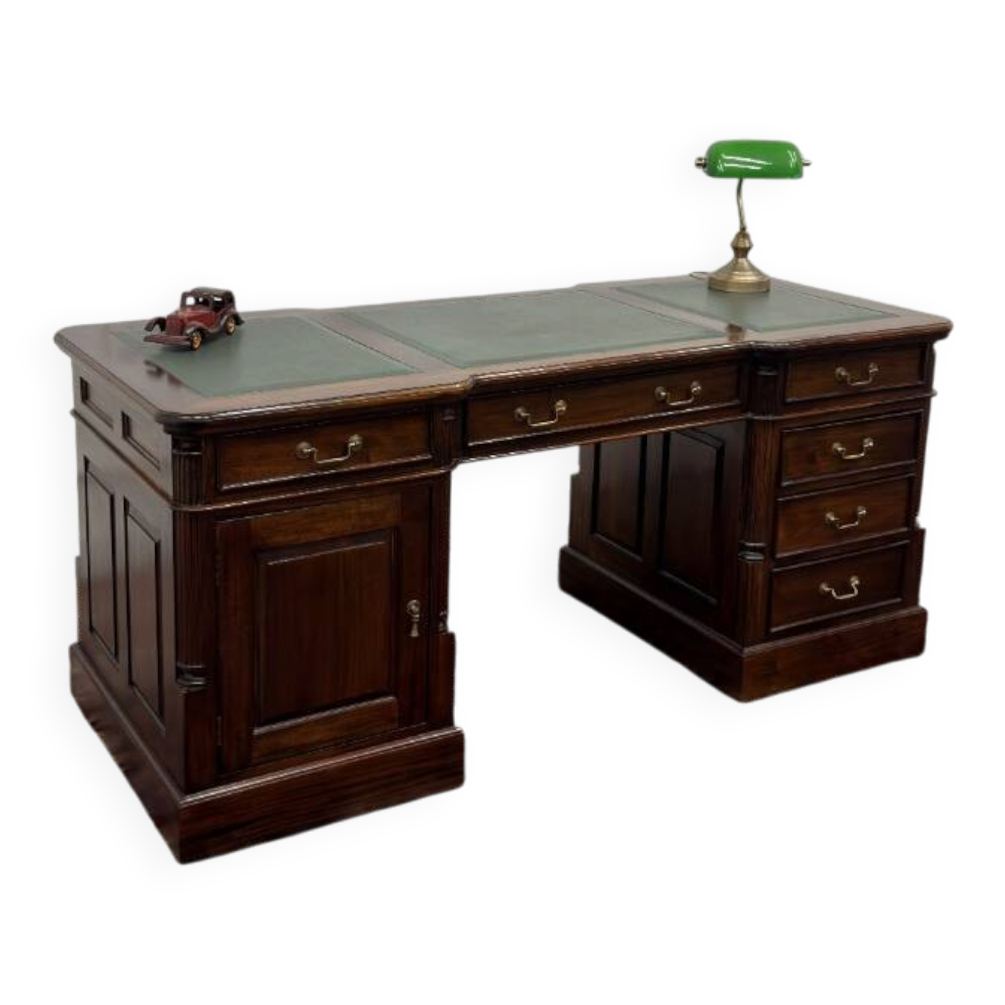 Classic English Desk Green Leather