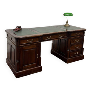 Bureau anglais classique - cuir vert