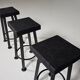 Ensemble de 3 tabourets brutalistes, Belgique, 1970