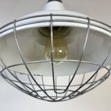 Industrial White Enamel Factory Pendant Lamp from Benjamin USA, 1960s
