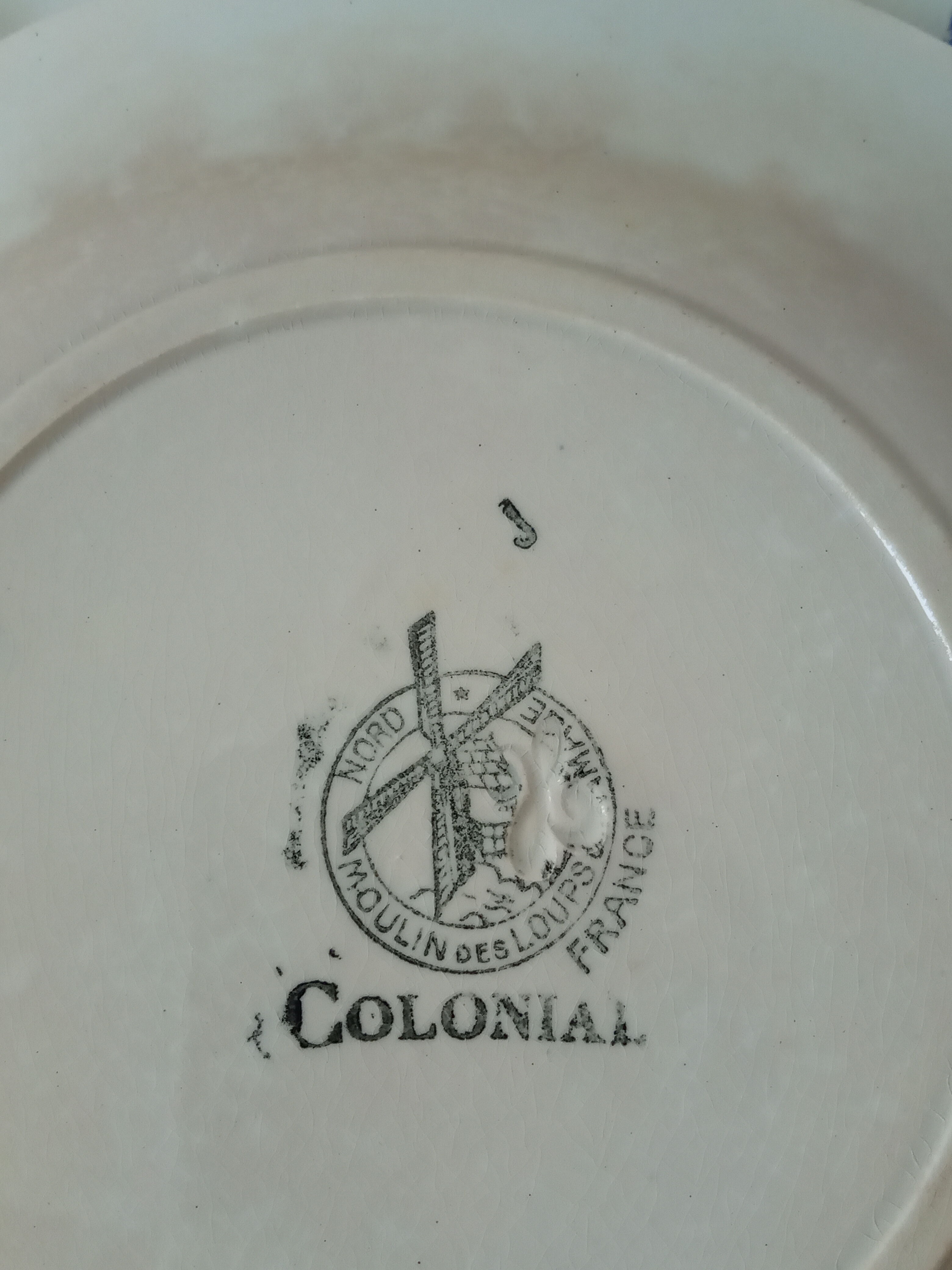 Six old dessert plates from Moulin des Loups