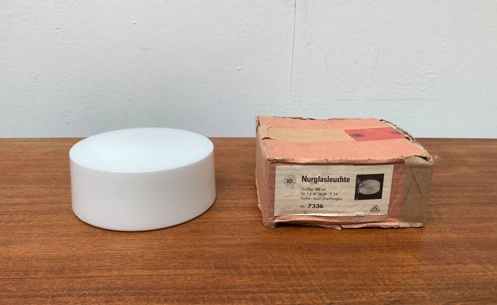 Mid-century German minimalist glass ceiling or wall lamp by Big, 1960s.