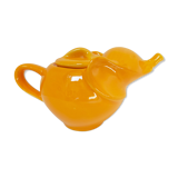 elephant teapot in vintage orange porcelain 80s