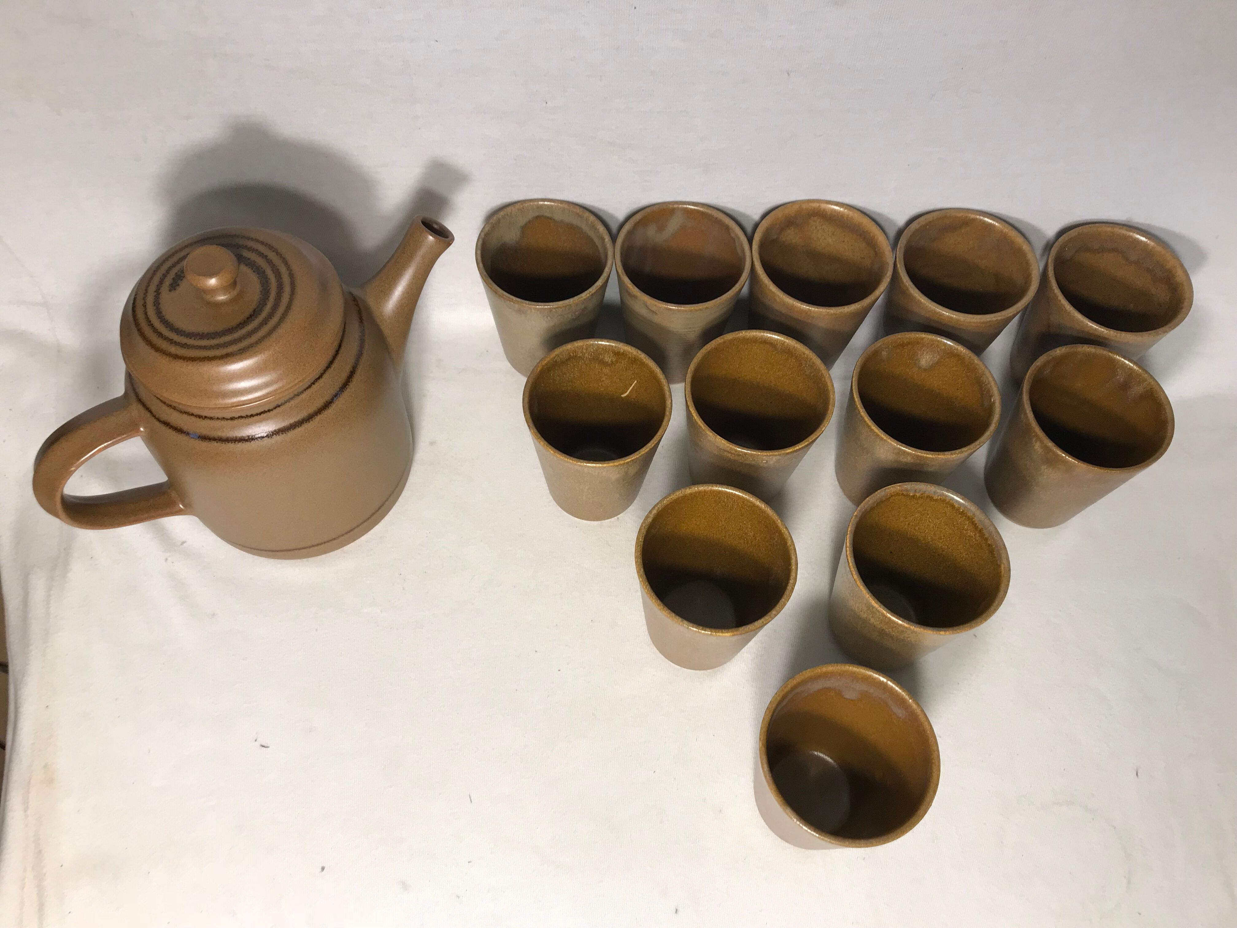 Service old sandstone DIGOIN SARREGUEMINES Carafe 12 cups Vintage