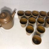 Service ancien gres Digoin Sarreguemines carafe + 12 tasses vintage