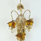 palwa mid century SCONCE 1970s crystal glass and gilt brass grapes and leaves