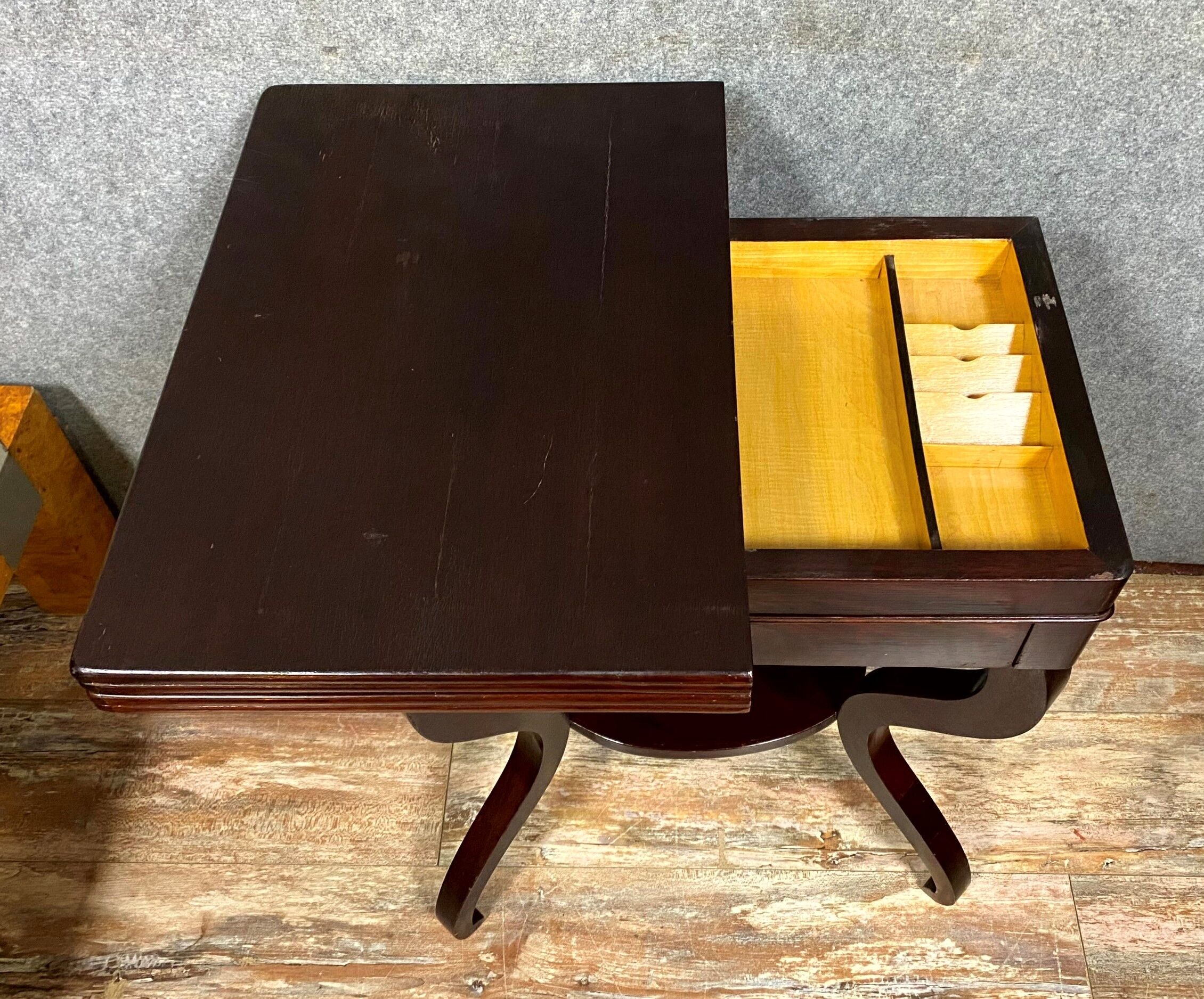 Empire era game table / Mahogany restoration circa 1810-1820