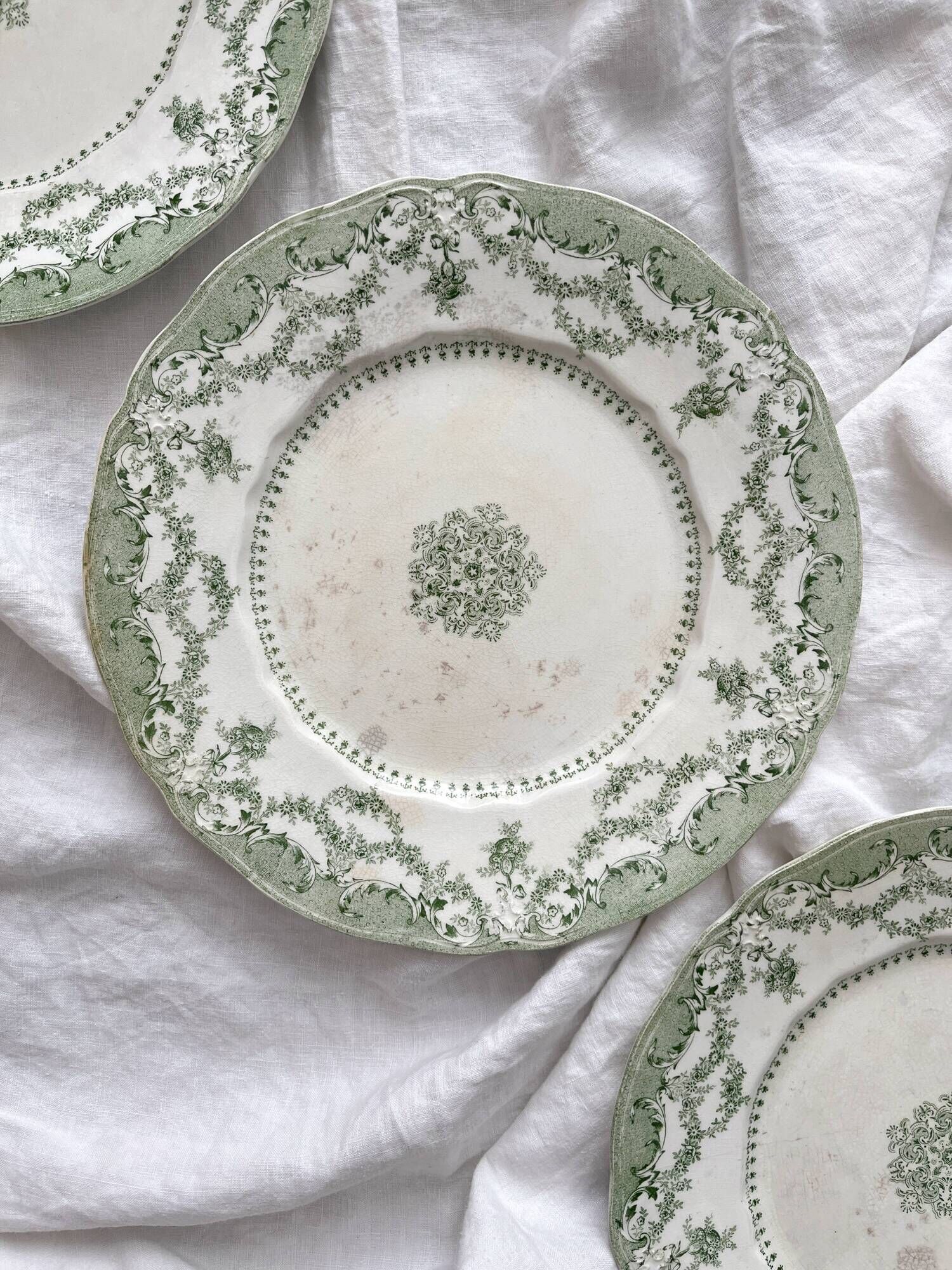 6 Ridgway Staffordshire "Como" English Ironstone Dinner Plates