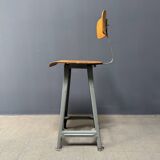 High industrial metal workshop chair