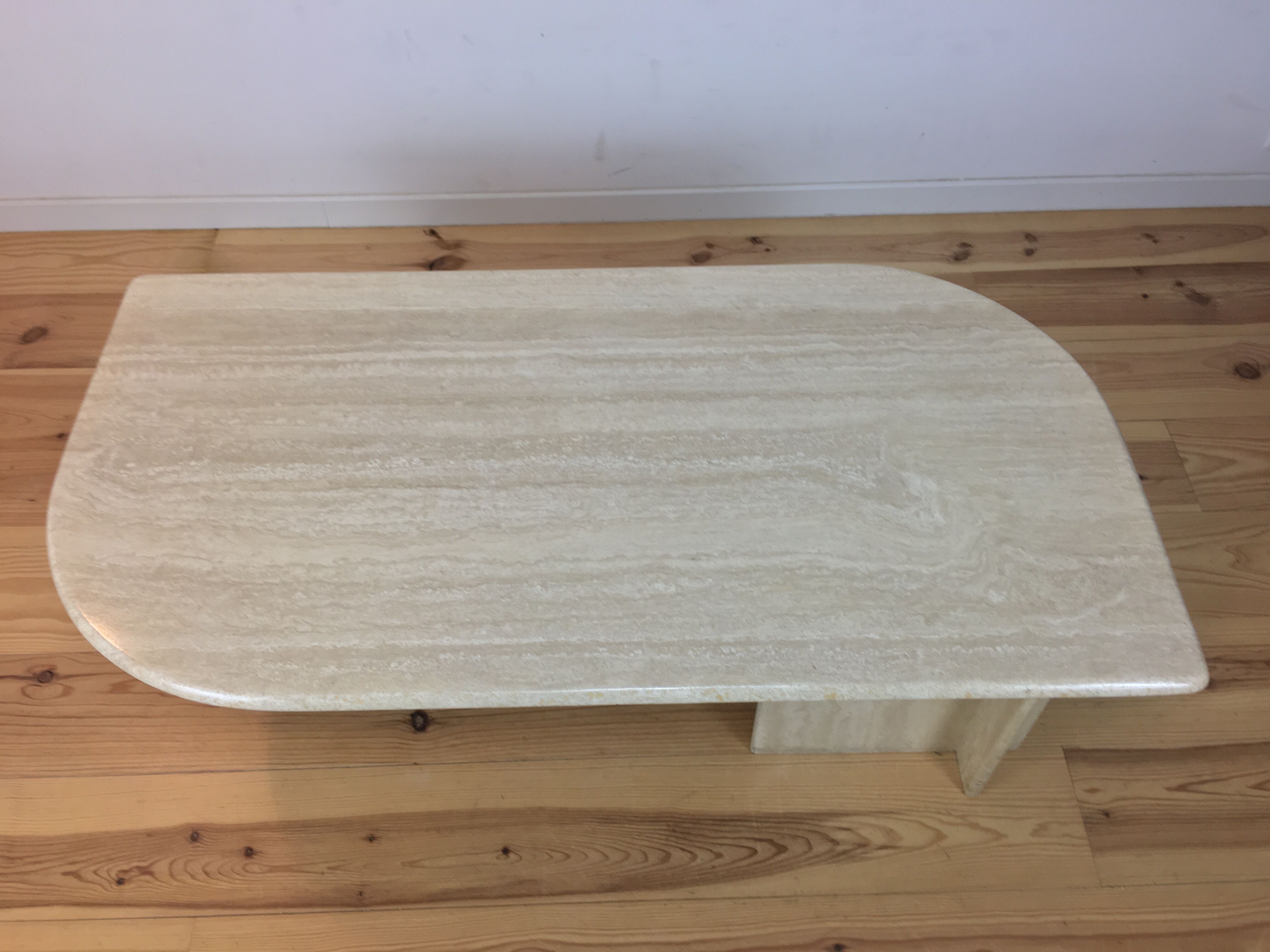 Travertine coffee table