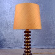 Glass and brass tablelamp from Möllers Armaturfabrik Eskilstuna, Sweden. 1970's.