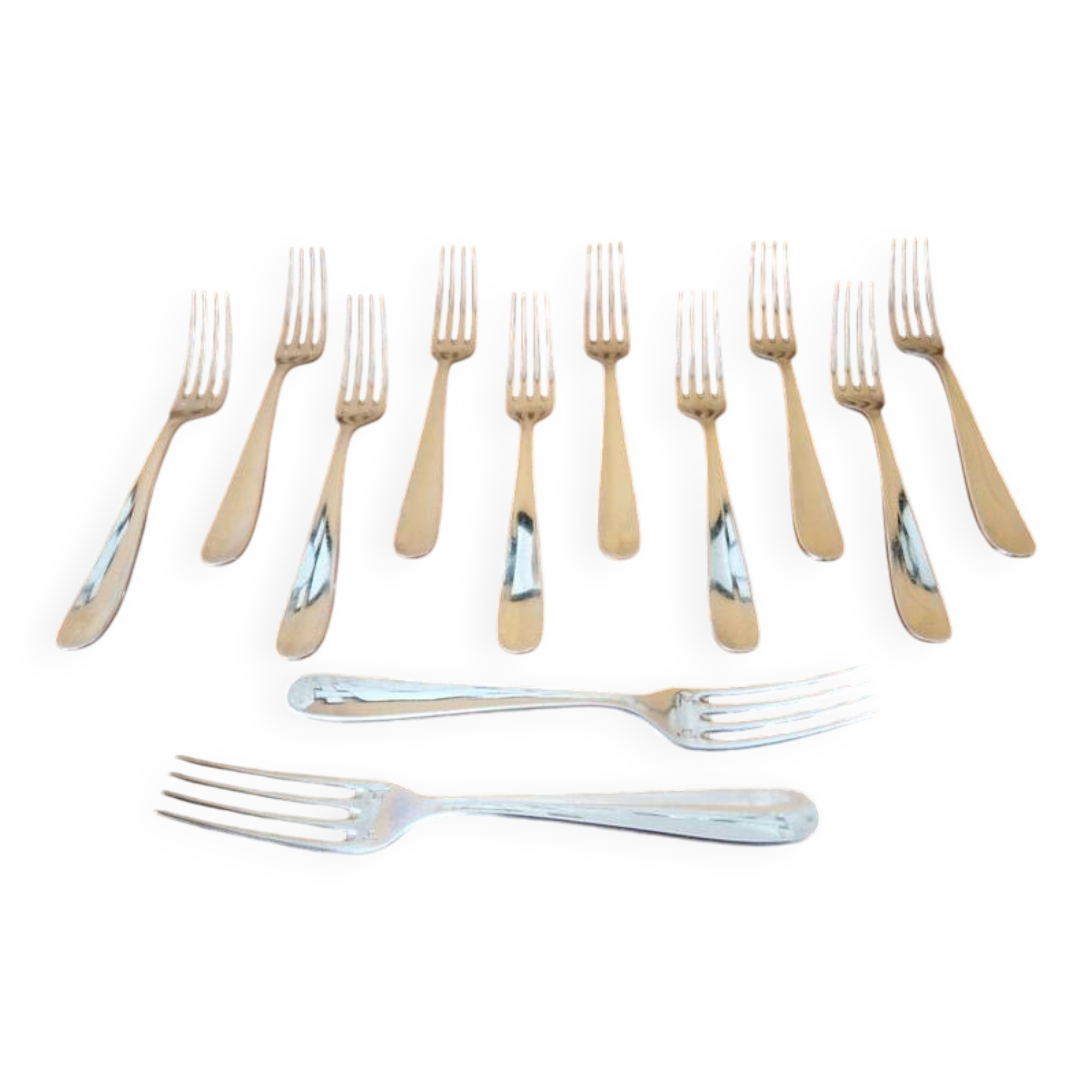 Christofle, Paris - Série de 12 fourchettes de table - Modèle Dax - En métal argenté
