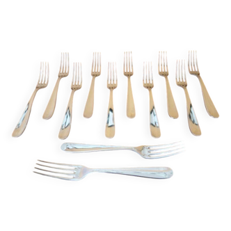 Christofle, Paris - Set of 12 table forks - Dax model - Silver-plated metal