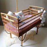 Vintage rattan cradle