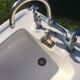 Old double sink with faucet