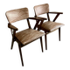Pair of vintage armchairs in solid wood, 1960s