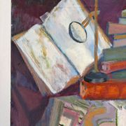 La table de lecture, huile sur toile