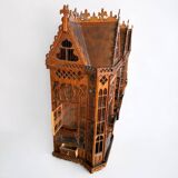 Important bird cage - aviary representing a house early 20th century l 158 cm