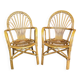 2 vintage rattan armchairs
