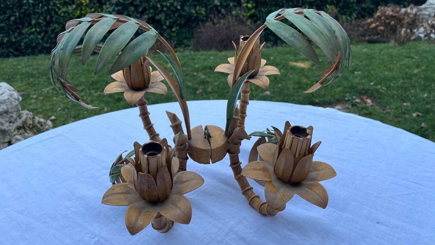 Pair of metal wall lights from the 60s/70s