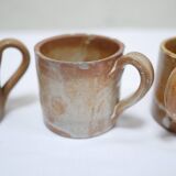 Série de 8 tasses et sous tasses vintage en grès