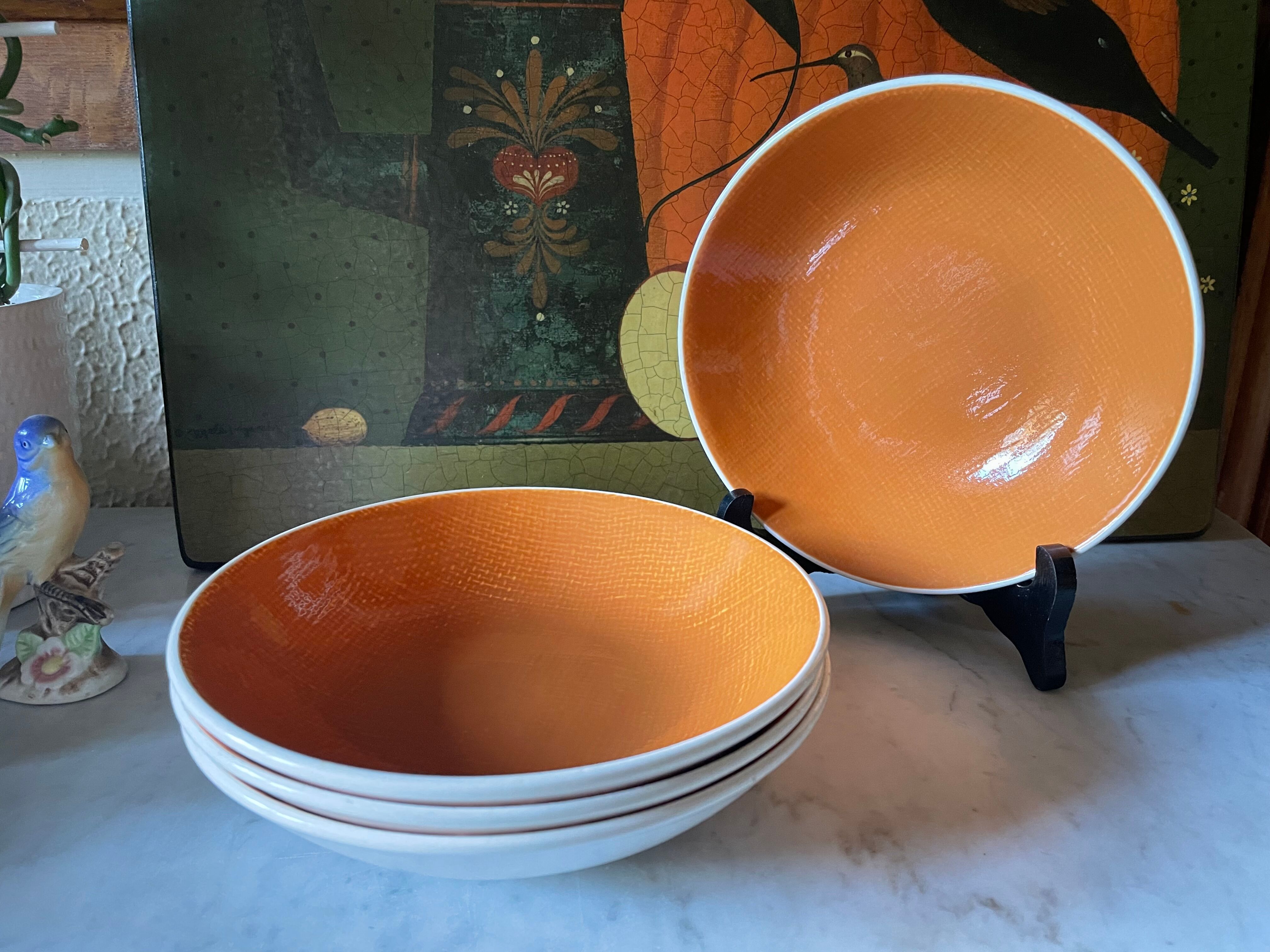 4 hollow plates Salins Deauville Corail