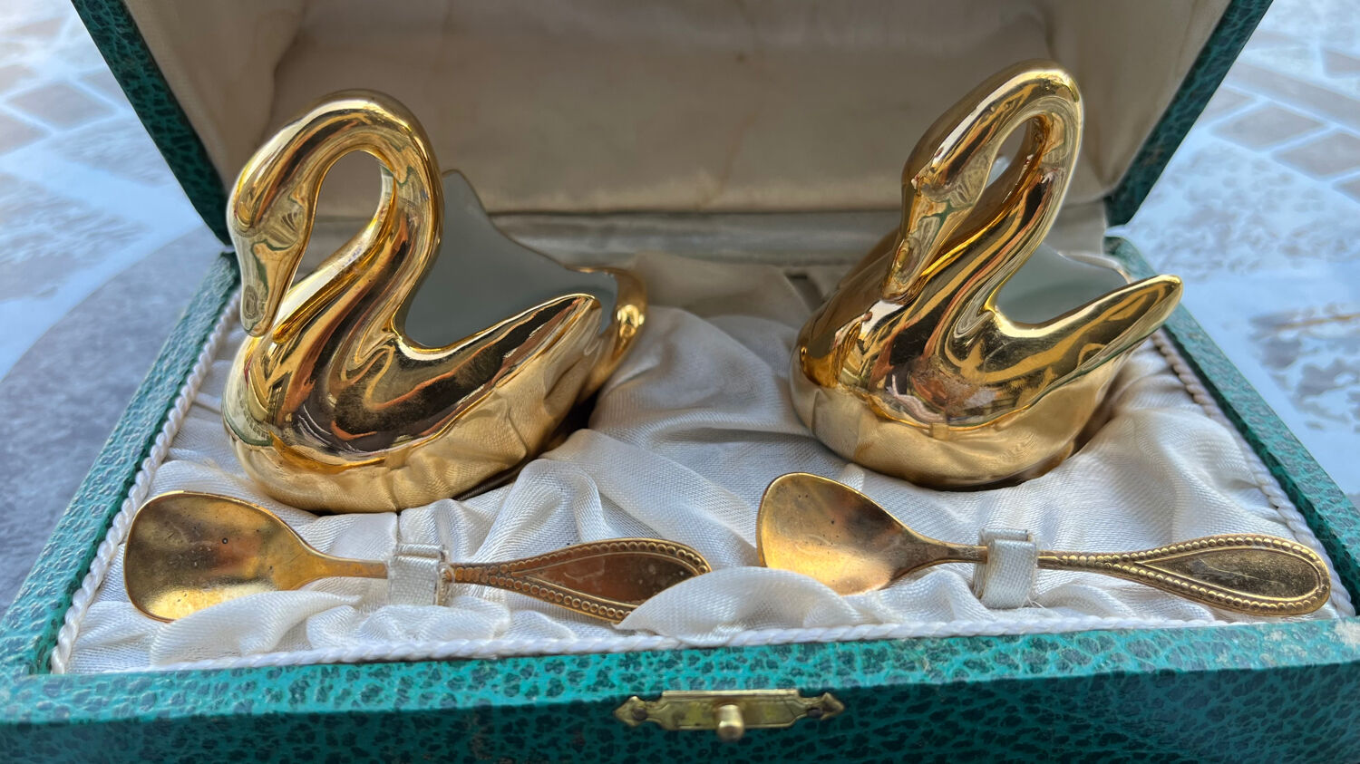 Pair of Limoges salt cellars