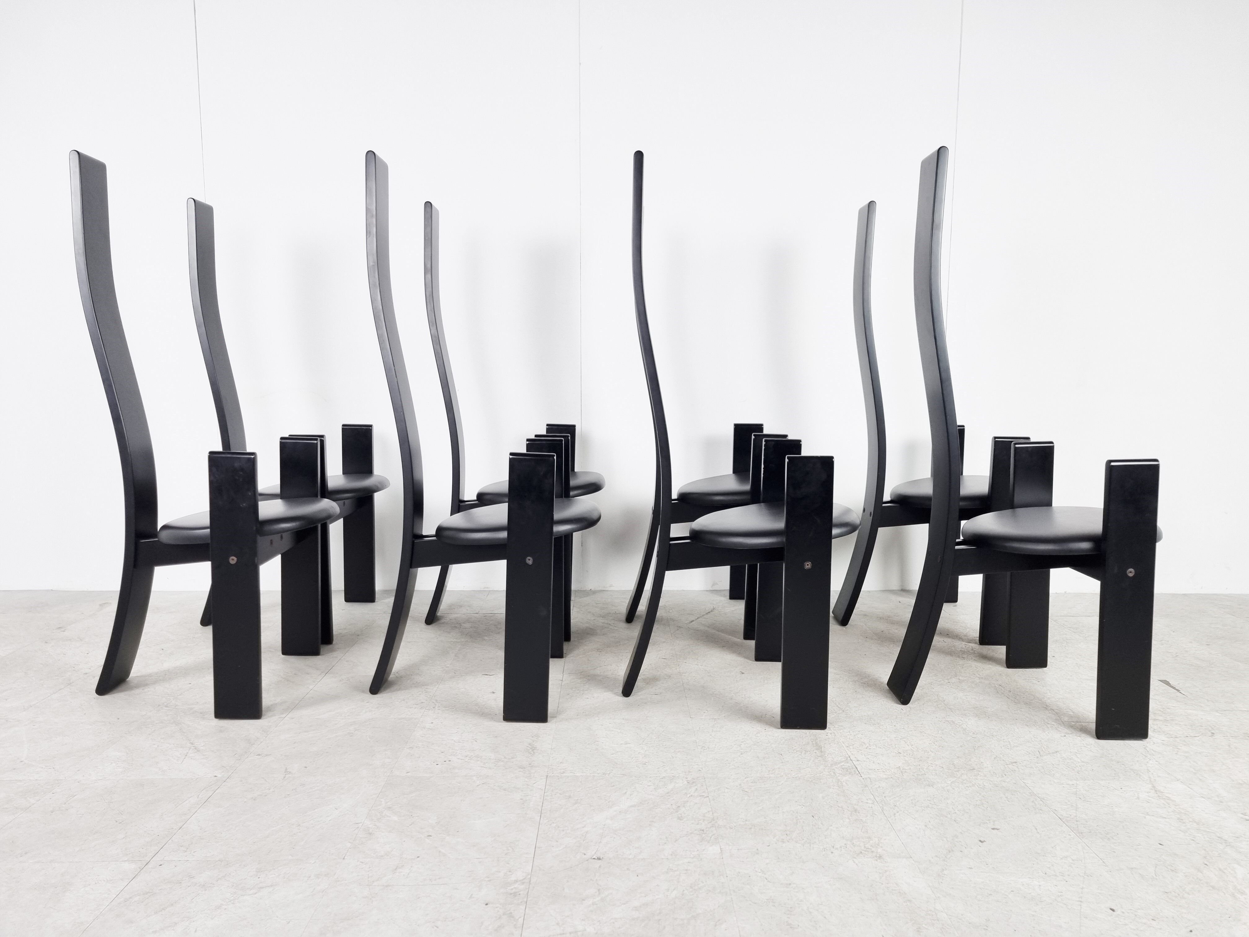 Golem chairs by Vico Magistretti, set of 8, 1970s