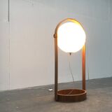 Swiss space-style floor lamp made of plastic and plywood from the 1960s.