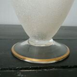 Vase verre granité et or