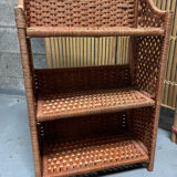 Vintage foldable corded rattan shelf