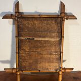 Old bamboo-style wooden mirror from the 50s