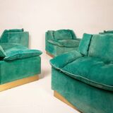 Set of 5 Stropiccio armchairs by Luciano Frigerio for Frigerio di Desio 1975