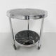 Art deco coffee table in bauhaus style with 2 glass tops and castors