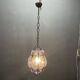 Wrought Iron Blue Murano Glass Light Pendant 1980’s