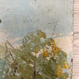 Oil on panel Landscape at the watercourse