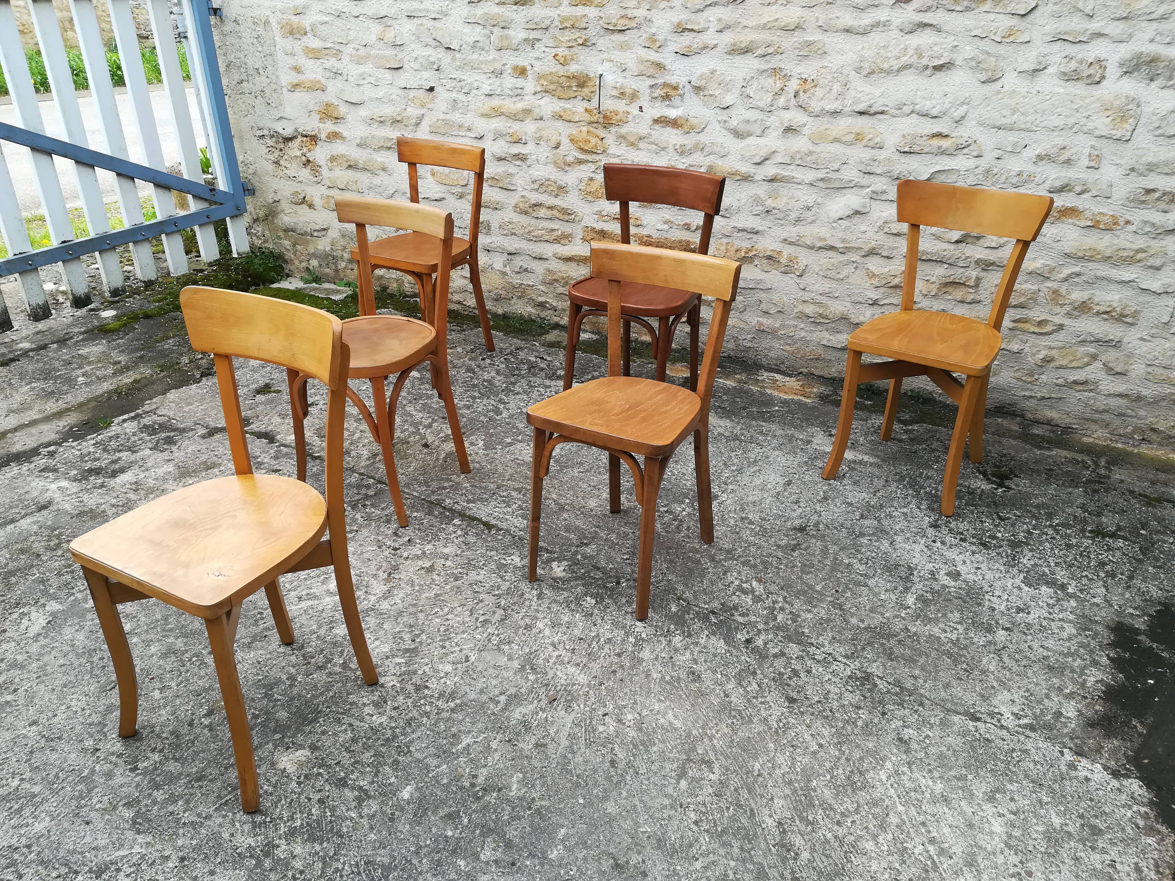 Mismatched bistro chairs