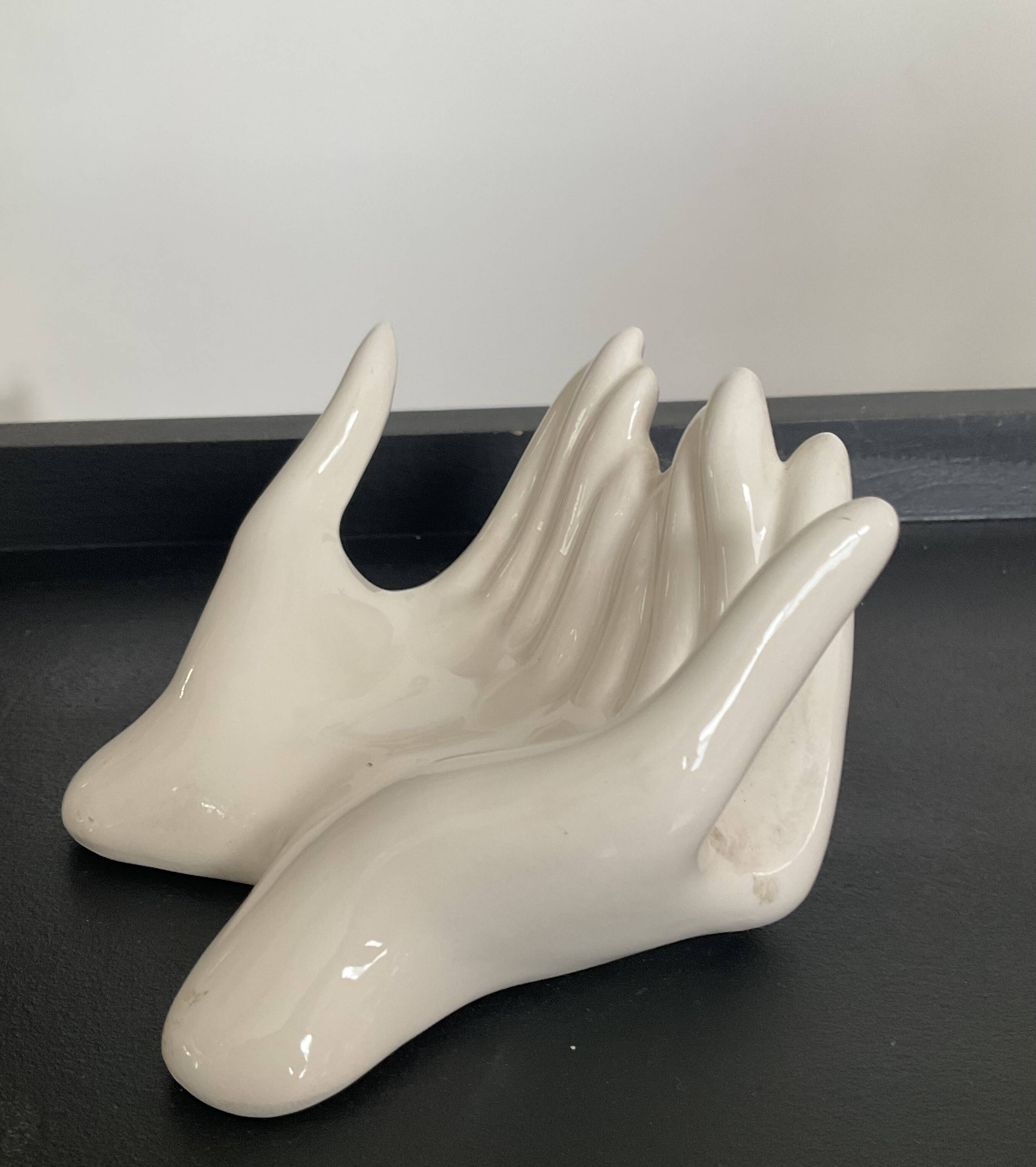 Empty pocket vintage ceramic hands