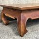 Large solid teak opium coffee table, elephant legs