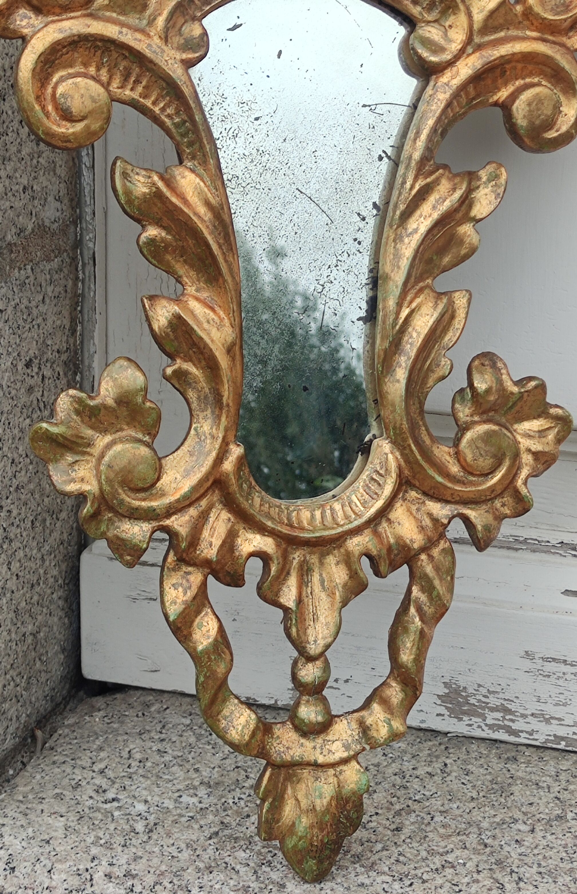Old gilded mirror original Louis XV style