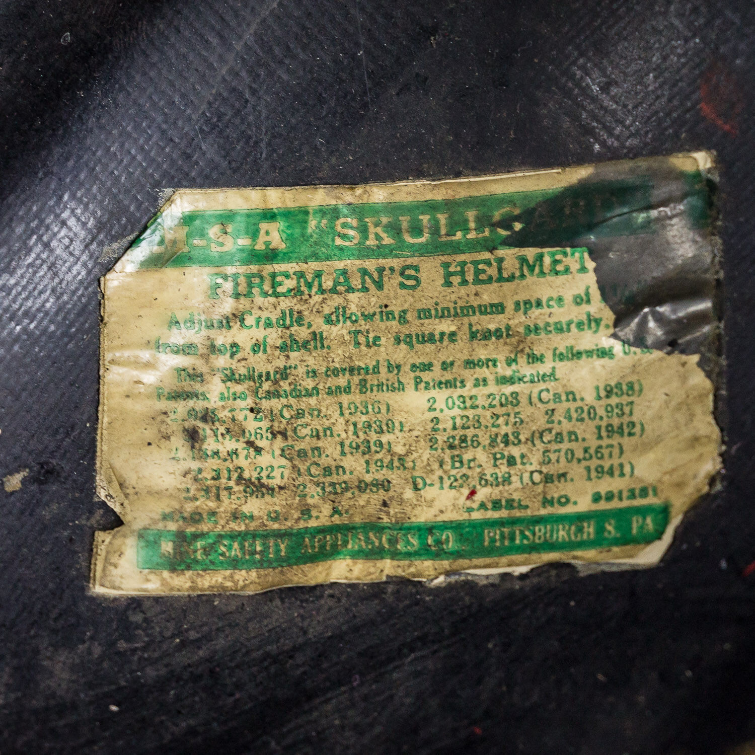 Vintage firefighter’s helmet U.S.A. 1940’s