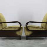 1930s rare restored adjustable Art Deco armchairs, Czechoslovakia