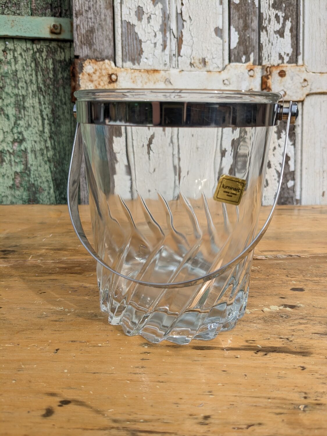 Ice bucket, vintage ice cubes