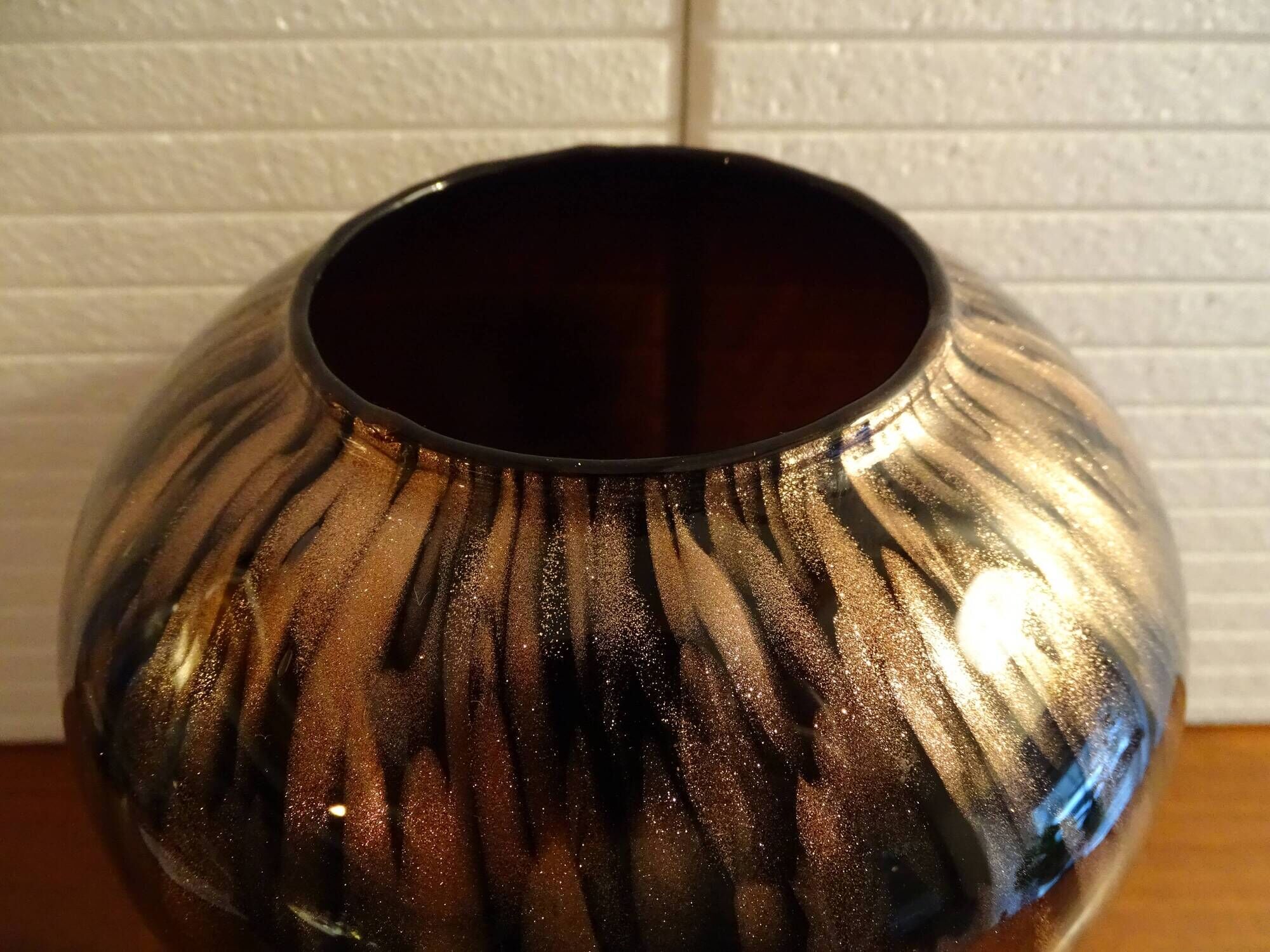 Murano glass vase with gold powder - Avventurina Vincenzo Nazon - 24.5 cm