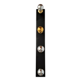 Applique 4 lumières orientables en métal noir et douilles en laiton doré